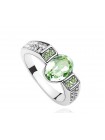 Кольцо со Сваровски зеленого цвета