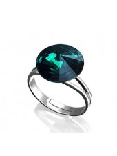 Кольцо с зеленым кристаллом Swarovski Emerald