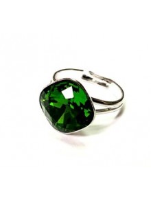 Кольцо разъемное с с зеленым кристаллом 