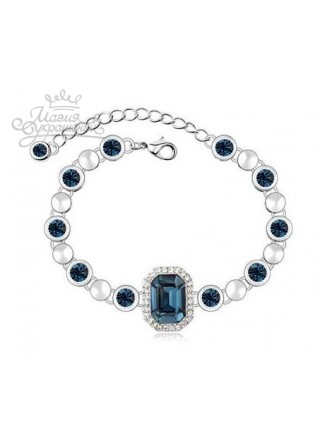 Браслет Идиллия с синими кристаллами Сваровски