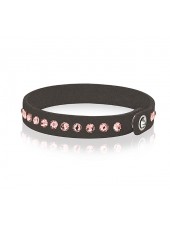 Браслет черный с розовыми Swarovski Elements