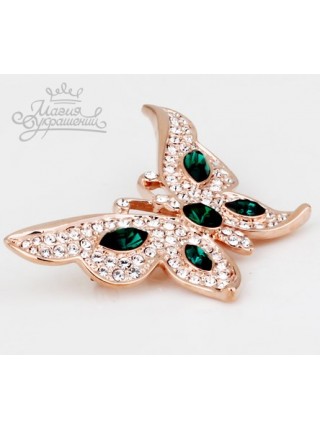 Брошь Бабочка Emerald
