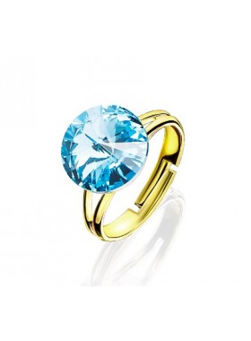 Кольцо с голубым кристаллом Swarovski разъемное