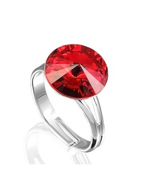 Кольцо с красным кристаллом Swarovski
