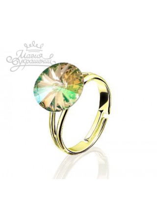 Кольцо с кристаллом Swarovski Swarovski Luminous Green разъемное