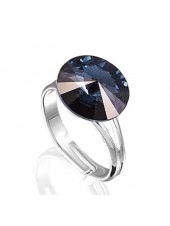 Кольцо с синим кристаллом Swarovski