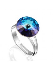 Кольцо с синим кристаллом Swarovski Bermuda Blue