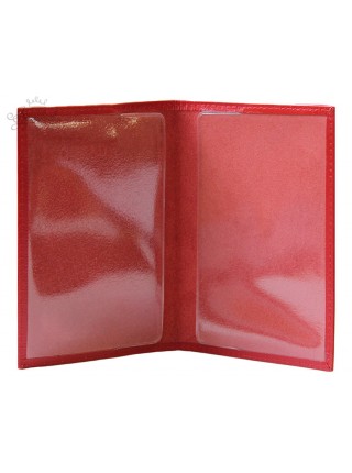 Обложка для паспорта из красной кожи с кристаллом Swarovski