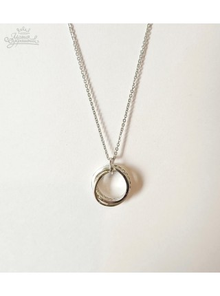 Подвеска Колечки с прозрачными кристаллами Swarovski