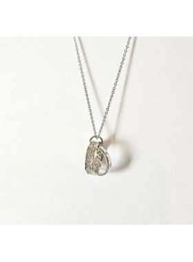 Подвеска Колечки с прозрачными кристаллами Swarovski