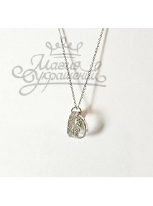 Подвеска Колечки с прозрачными кристаллами Swarovski