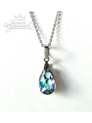 Подвеска Миндалевидная с кристаллом Swarovski Vitral light 16 мм