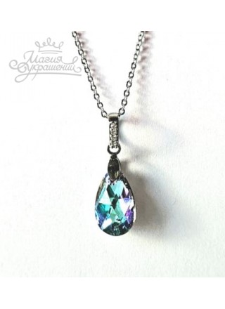 Подвеска Миндалевидная с кристаллом Swarovski Vitral light 16 мм
