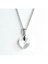 Подвеска Cердечко сердце с цепочкой с прозрачными кристаллами Swarovski