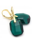 Серьги Кристальная мечта зеленые кристаллы Swarovski с французской застежкой