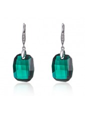 Серьги Колдовские чары с зелеными кристаллами Swarovski Emerald