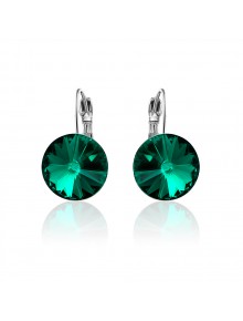 Серьги популярные с зелеными кристаллом Swarovski Emerald