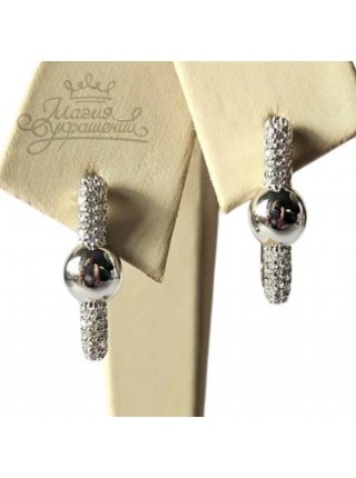 Серьги с прозрачными стразами Swarovski английская застежка