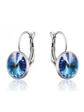 Серьги модные с кристаллом Swarovski Light Sapphire