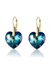 Серьги Синее сердце со Swarovski Bermuda Blue